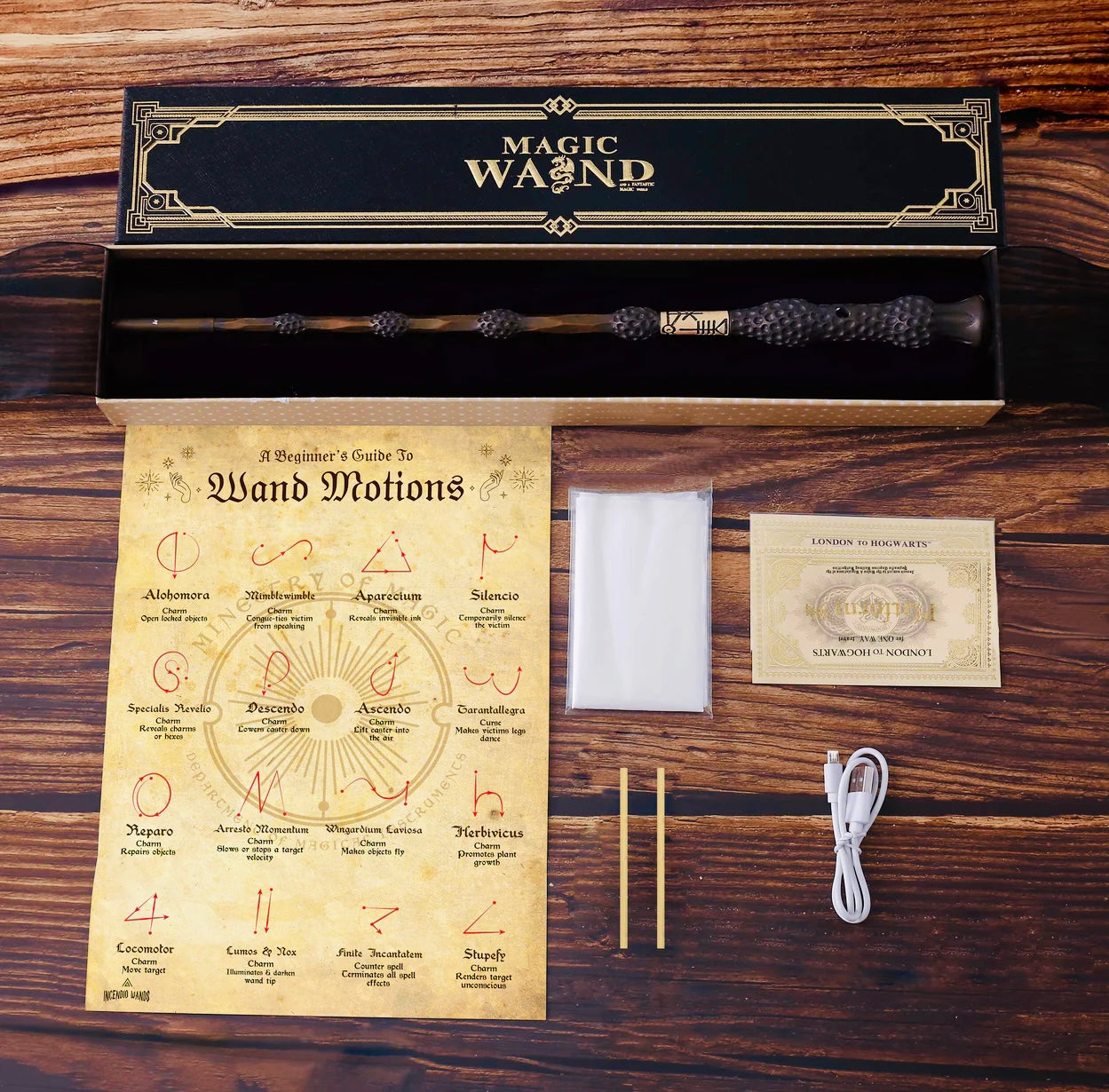 Incendio Magic Fireball Wand (Dumbledore) + Flash Paper Set