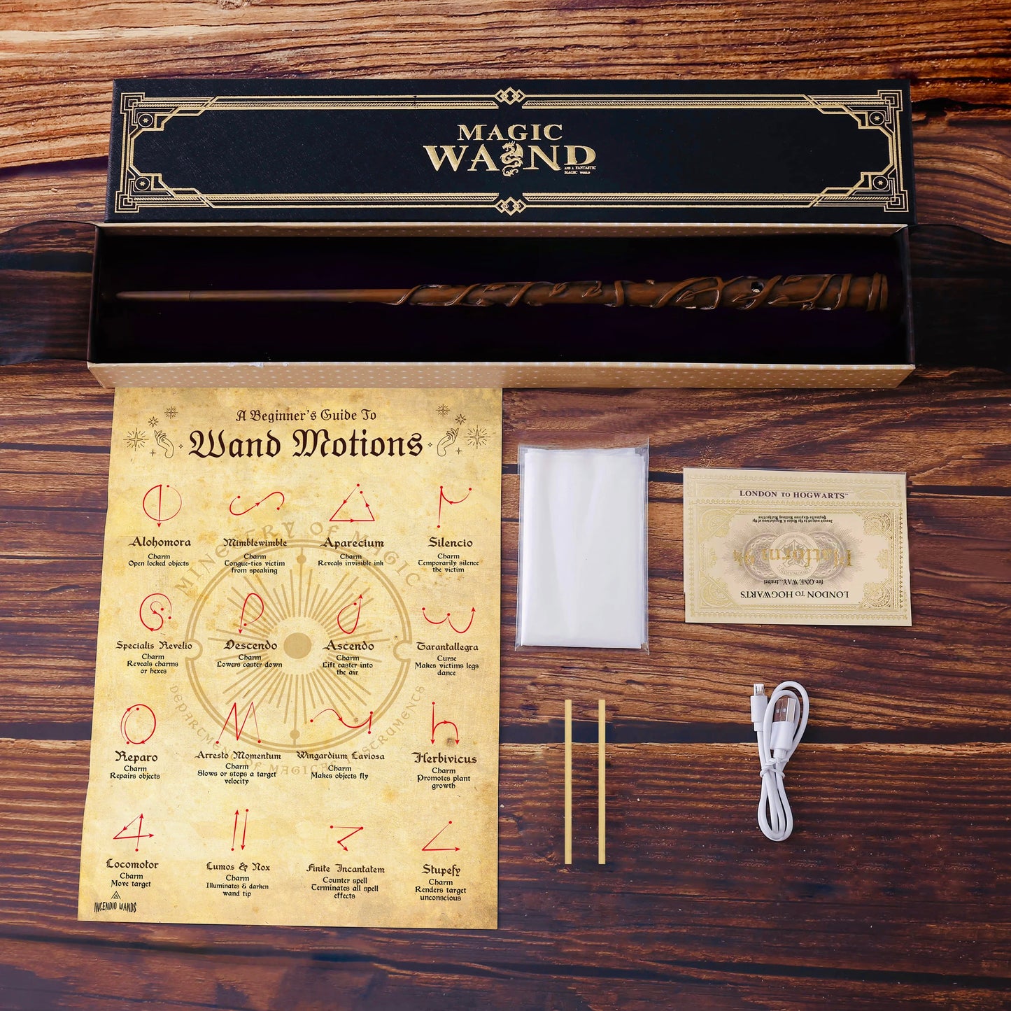 Incendio Magic Fireball Wand (Hermione) + Flash Paper Set